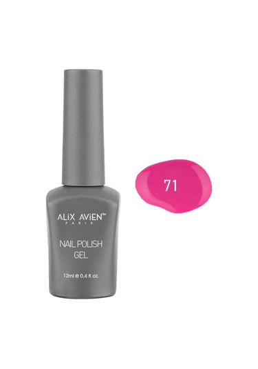 Alix Avien Neon Koyu Pembe Kalıcı Oje 71-yoğun Renk Veren Jel Oje 12 Ml-nail Uv Gel Polish 71