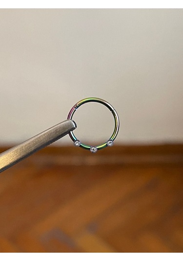 316 L Cerrahi Çelik Atom Taşlı Kıkırdak Piercingi Rook Orbital Helix Septum Piercing Renkli