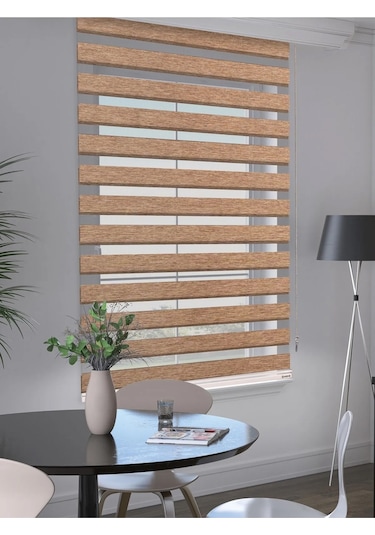 Venassa Kahverengi Bambu Zebra Stor Güneşlik Perde
