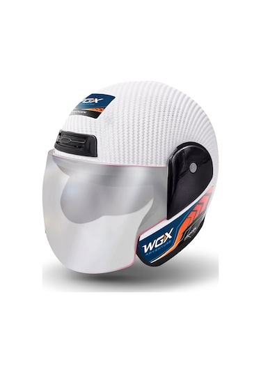Wogen Karbon Yarım Kask Beyaz