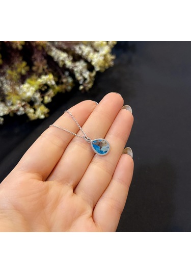 Stela Akuamarin Damla Gümüş Kolye