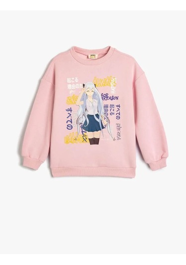 Koton Kız Çocuk Sweatshirt Pembe 5wkg10047ak 25ky59000212 Y5914 Pembe