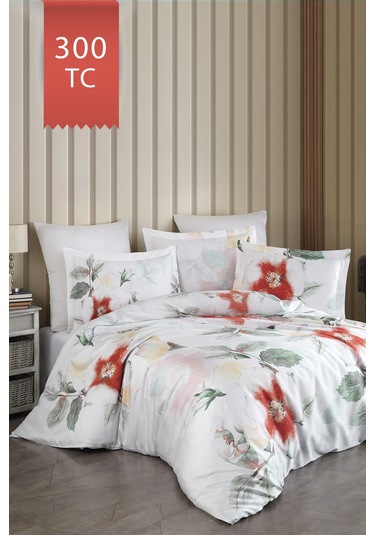 Varol Royal Saten Tek Kişilik 300tc Nevresim Takımı - Aruna Çok Renkli