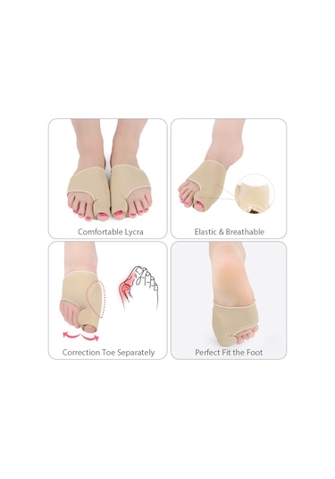 Moveevo Halluks Valgus Düzeltici Ayak Örtüsü Ayak Bakım Örtüsü Bir Çift Gri Küçük Boy