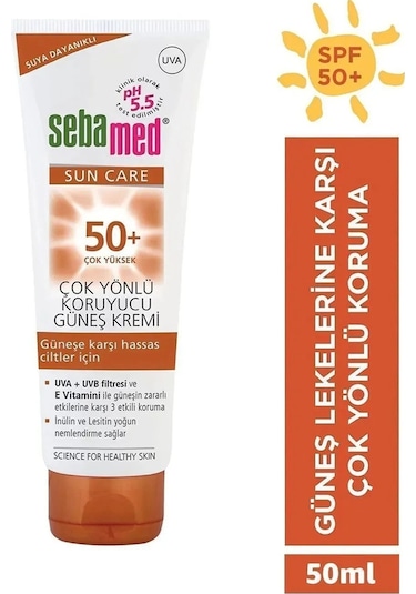 Sebamed Sun Care UVA / UVB Filtresi ve E Vitamini Üçlü Yüksek Koruma Çok Yönlü Güneş Kremi 50 SPF 50 ML