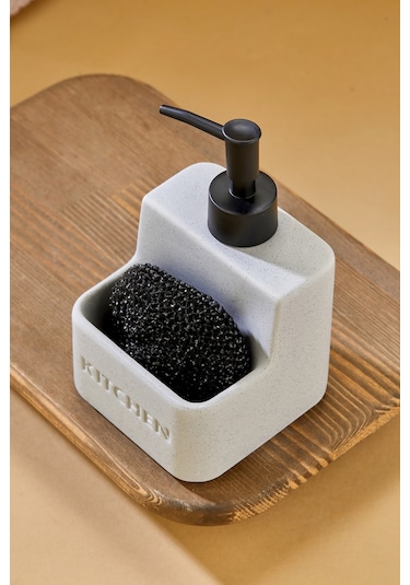 Cooker 480 Ml Seramik Süngerlikli Sıvı Sabunluk Ckr3889 Gri