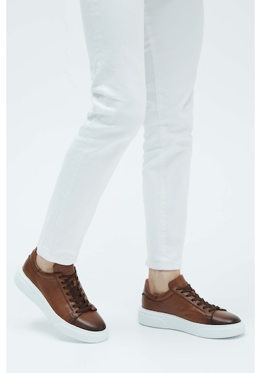 Tamer Tanca Erkek Hakiki Deri Kahverengi Sneakers & Spor Ayakkabı 04 2501 Erk Ayk Y23 Kahve Fltr Kahverengi