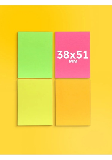 Calligrata Liplı Kenarlı Bloklar Seti 38 X 51 Mm, 50 Yaprak, 4 Renk 140791776