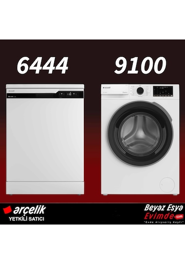 Arçelik 2'li Set 6444 Bulaşık/ 9100 Dmx Çamaşır Star Plus Paket