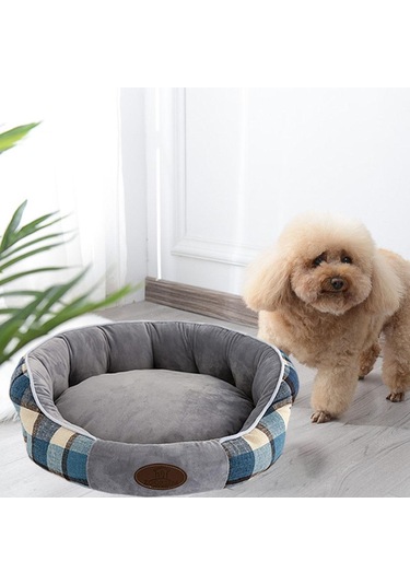 Suntek Sıcak Kafes Kediler Köpekler Yatak Kısa Peluş Mavi