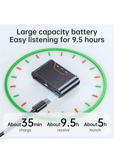 Honeybeeshop Bt-107 Kablosuz 54 Araç Adaptörü Usb C Tf Usb Çalma Şarj Edilebilir Pil Hands Free Arama