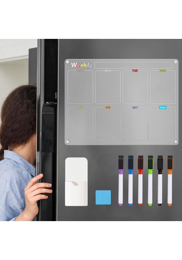 Dolıty Buzdolabı Için Manyetik Takvim Ofis Mutfak Tarzı Stil-a Yeşil