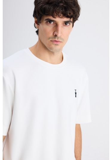 Twn Relaxed Fit Ekru Düz T-shirt 6ec144701535m Çok Renkli