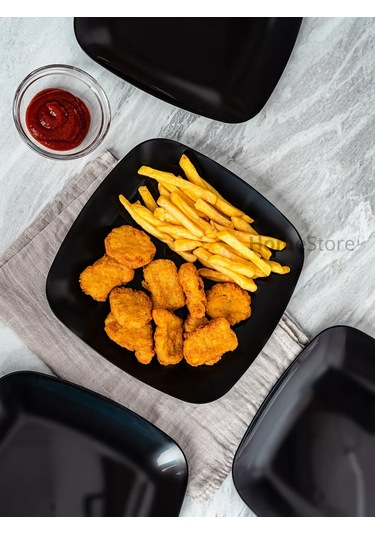 Al' Ternatıva 25 Parça Plastik Yemek Tabağı Seti 203018689 Siyah