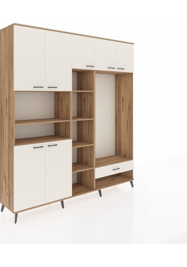 Hyperion Dolap 11 Raflı Tek Çekmeceli 7 Kapaklı 220x44x243 Çam-aytaşı/aytaşı Aytası/aytası