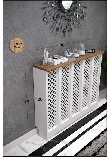 Zeugma Model Beyaz Üstü Çam Renk 96 CM Petek Kaplama Dresuar Çam