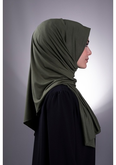 Haki Düz Klasik Şal Viskon Kumaş Likralı Penye 202101_09 Haki