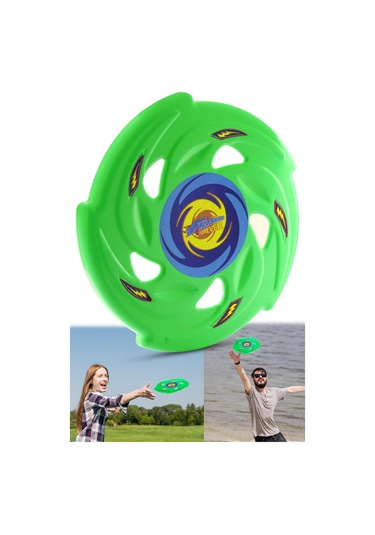 Frisbee Frizbi Fırlatma Diski Disk Atma Oyunu Çocuk Yetişkin Plaj Bahçe Oyuncak 24 cm Yeşil