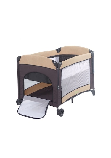 Mastic Anne Yanı Park Yatak Sallanır Oyun Parkı Cibinlikli Yatak Hediyeli 70x110 Cm Bej