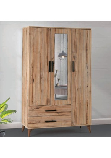 Bera Atlantik Çam 3 Kapılı Yakut Dolap
