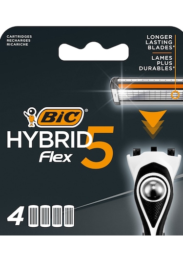 Bic Flex 5 Hybrid Yedek Tıraş Bıçağı Kartuşu 4'lü