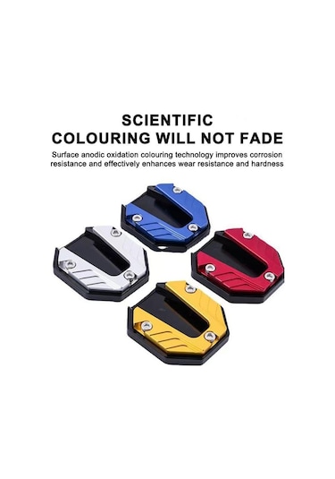 Mavi Semetal Motosiklet Standı Ayak Uzatma Yan Standı Destek Pedi Uzatma Plakası Elektrikli Bisiklet Yan Park İçin