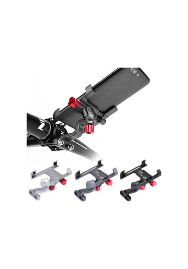 Pazly 360 Dönebilir Bisiklet Gövdesi Telefon Tutucu - Alüminyum Alaşım, 55-95mm Ayarlanabilir Siyah Siyah