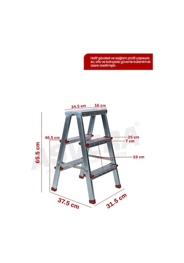 Asvera 3+3 Çift Çıkışlı Profil Merdiven