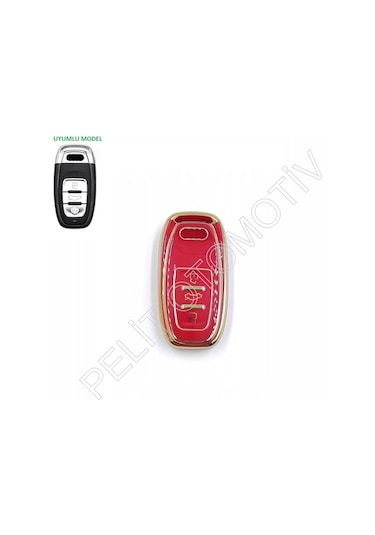 Audi A1 A3 A4 A5 A6 A7 A8 Anahtar Kılıfı Süperlüx Kırmızı
