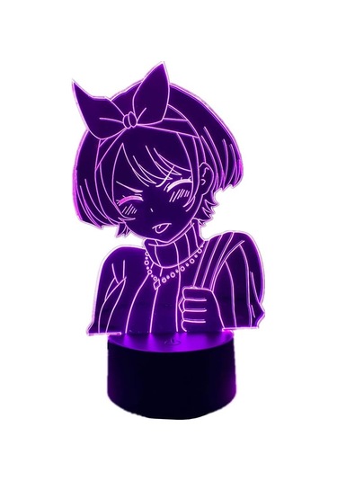 3d İllüzyon Lambası Anime Kız Arkadaş Kirala Sarashina Ruka Figürlü Gece Lambası Çocuklar İçin Yatak Odası Dekoru Komodin Renkli Masa Lambası Çok Renkli
