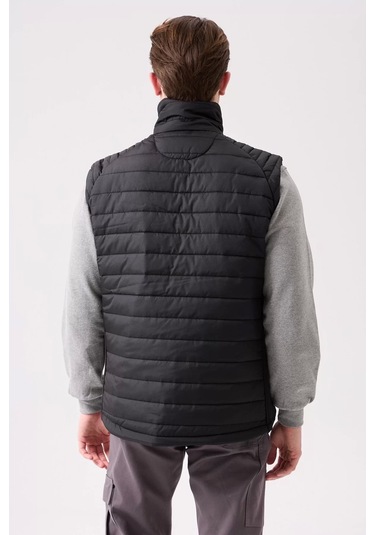 Erkek Kışlık Şişme Yelek Hafif Ve Sıcak Nepeta Bomber Suya Siyah