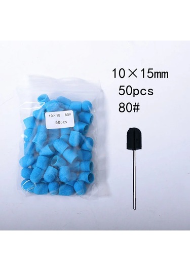 50 Adet Mavi Tırnak Zımpara Kapakları Tırnak Matkap Ucu 5 Boyutu Parlatma Tırnak Sanat Dönen Çapak Kaldırmak Sinekler Manikür Ekipmanları Aksesuarları Ordu Yeşil