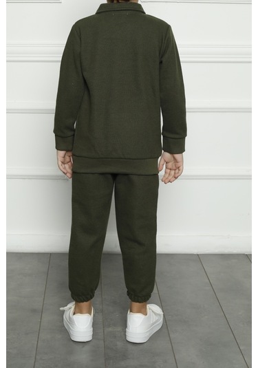 Erkek Çocuk Selanik Takım Uzun Kollu Pamuk Likralı Haki Nıc1062 R10 Haki