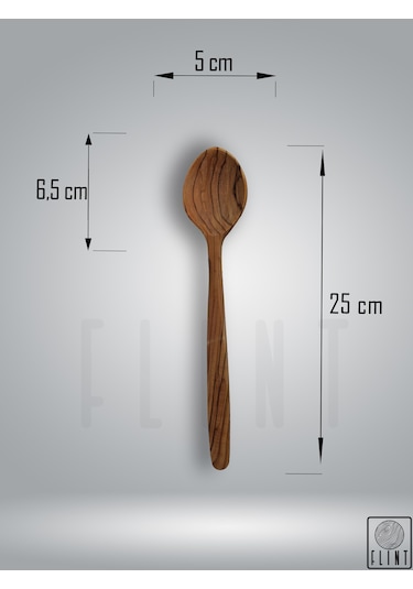 Zeytin Ağacı El Yapımı Tahta Ahşap Kaşık Mutfak Yemek Kaşığı 25cm