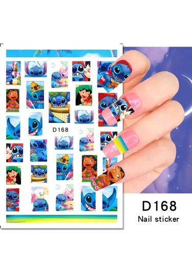 Lilo Ve Stitch Tırnak Çıkartmalar Anime Etiket Tırnak Sanat Süslemeleri Karikatür Animasyon Tırnaklar Üzerinde Basın Çivi Aksesuarları Manikür İçin Kayrak