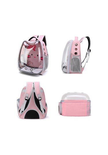 Dm Cbtx Karikatür Desenli Kedi Şeffaf Pet Çantası - Uzay Kapsülü Sırt Çantası, Mavi