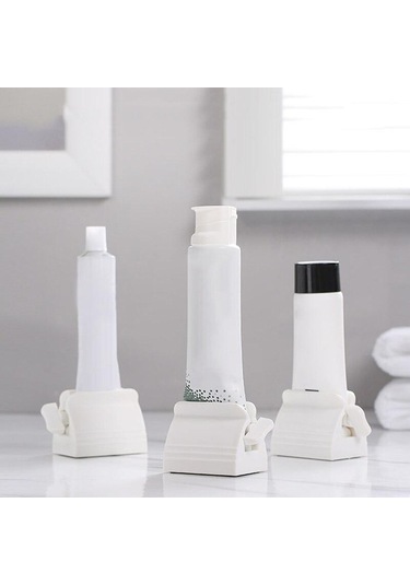 Kırmızı Çok İşlevli Diş Macunu Sıkacağı Haddeleme Tüp Sıkacağı Kolay Taşınabilir Kaymaz Diş Macunu Dispenseri Banyo Aksesuarları Setleri Kırmızı