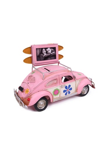 Dekoratif Metal Araba Çerçeveli ve Kumbaralı E-4338