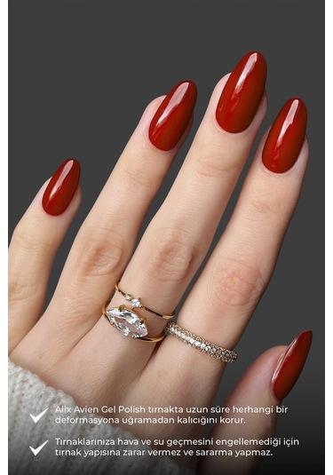 Alix Avien Kırmızı Kalıcı Oje 101-yoğun Renk Veren Jel Oje 12 Ml-nail Uv Gel Polish 101