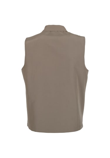 Erkek Keten Yelek Normal Kesim Yakalı Rar00880 Avcı Yeleği Krem