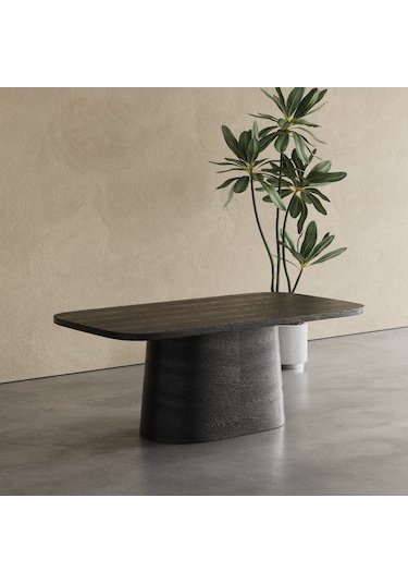 Barocco İtalyan Still Oval Ahşap Yemek Masası 100x190 Siyah