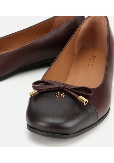 Hotiç Kadın Deri Kahverengi Fiyonk Detaylı Babet 01ayh313540a484 Kahverengi