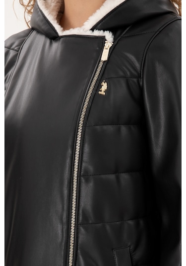 U.s. Polo Assn. Kadın Siyah Deri Mont-kaban 50297225-001 001sıyah