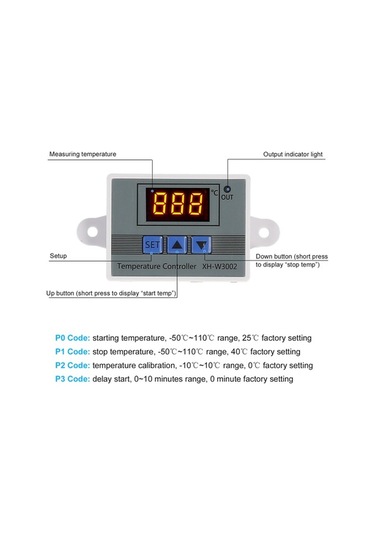 Pazly Su Geçirmez Ntc Problu -50/+110 C Buzdolabı 12v 120w Led Ekran Termostat Modülü