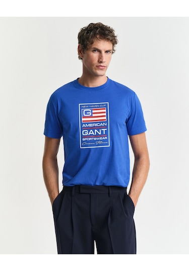 Gant Erkek T-shırt 2003299-447 Mavi
