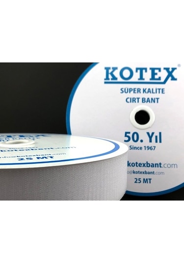 Kotex Cırt Bant 5 Cm Dikilebilir 25 Metre Siyah/Beyaz