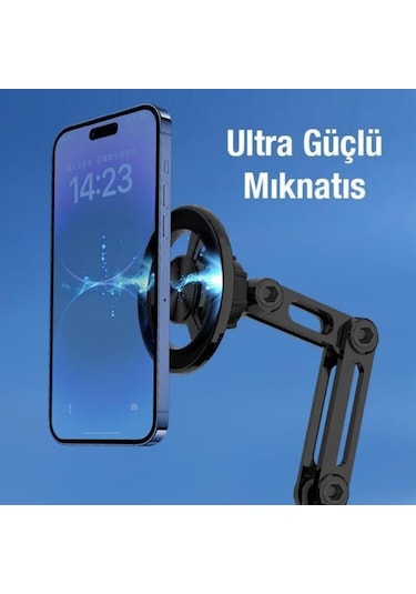 Coofbe Güçlü Metal Magsafe Uyumlu 360 Dönebilen Araç İçi Telefon Tutucu Masaüstü Telefon Tutucu Stand