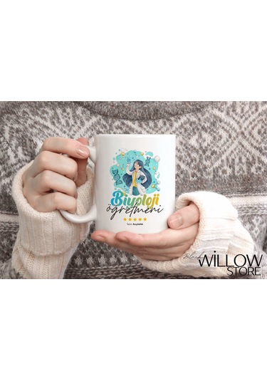 Biyoloji Öğretmeni Temalı Kişiye Özel Seramik Kupa Bardak Beyaz