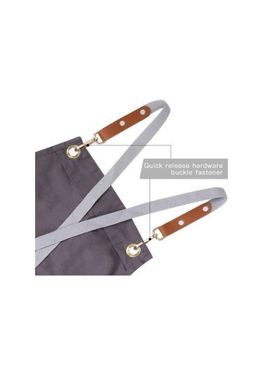 Şef Önlüğü, Erkekler Kadınlar İçin Ayarlanabilir Askılı Çapraz Sırtlı Önlük Gri, Diğer