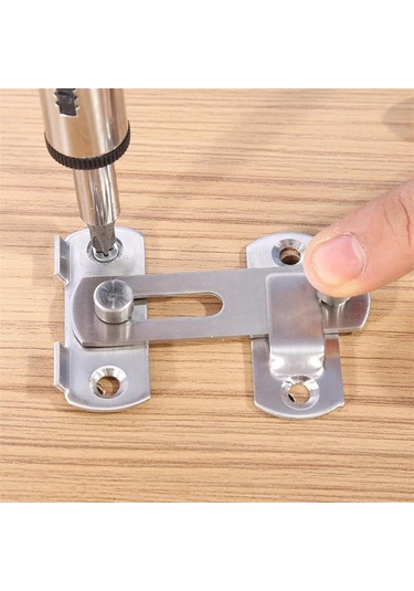 Lemestar Pembeçelik Evcil Hayvan Kapısı Kilidi - Kaydırmalı Çift Taraflı Kilit, Açık Kapı Engeli, Vurgu Teli Ve Somunlar İçerir